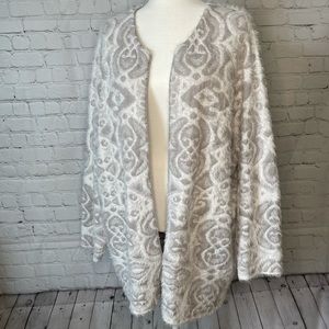 CJ Banks Fuzzy Oversized Zip Up Cardigan